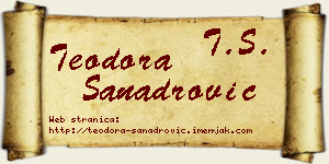 Teodora Sanadrović vizit kartica